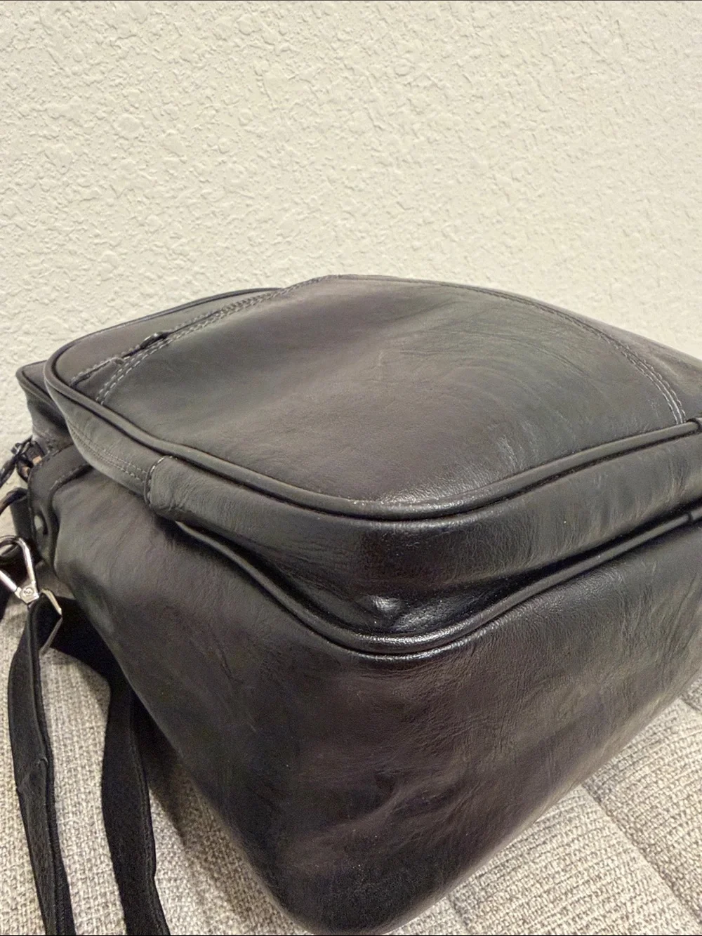 Polo by Ralph Lauren Black Leather Messenger Crossbody